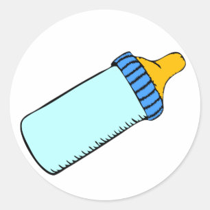 Blauwe Baby fles Ronde Sticker