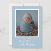 Blauwe Baby Foto geboorteaankondigingen (Voorkant)