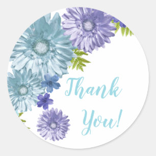 Blauwe Baby in Bloom Brunch Douche Dank u Ronde Sticker