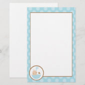 Blauwe Baby in Umbrella Briefpapier (Voorkant / Achterkant)