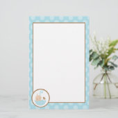 Blauwe Baby in Umbrella Briefpapier (Staand voorkant)