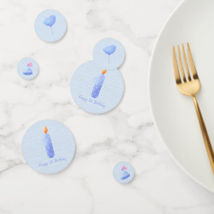 Blauwe baby jongen eerste verjaardag confetti