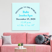 Blauwe Baby Jongen Geboorte Stats Canvas Afdruk (Insitu (Woonkamer))