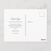 Blauwe baby jongen initiële monogram foto dank je briefkaart (Achterkant)