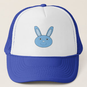 Blauwe Baby Jongen Konijn Gezicht Lente Pasen Trucker Pet