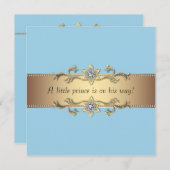 Blauwe Baby Jongen Prins Douche Kaart (Voorkant / Achterkant)