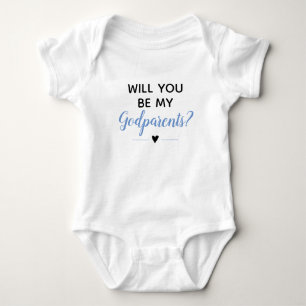 Blauwe Baby Jongen Schattig Wil Je Mijn Peetouders Romper