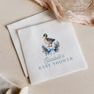 Blauwe Baby Jongen Wilde Eend Baby Shower Servet