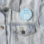 Blauwe Baby mammie om Baby shower Button te zijn (In situ)