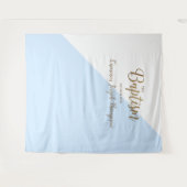 Blauwe baby moderne baptisme achtergrond wandkleed (Voorkant (horizontaal))