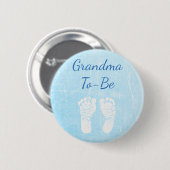 Blauwe Baby oma om Baby shower Button te zijn (Voorkant /achterkant)