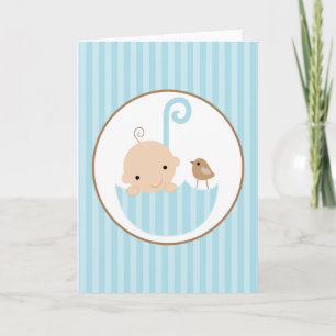 Blauwe baby onder paraplu kaart