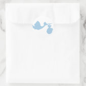 Blauwe Baby ooievaar Ronde Sticker (Tas)