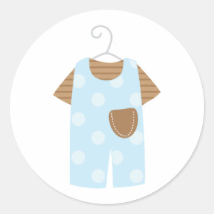 Blauwe Baby Outfit Baby shower Stickers