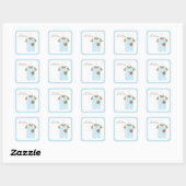 Blauwe Baby outfit Vierkante Sticker (Vel)