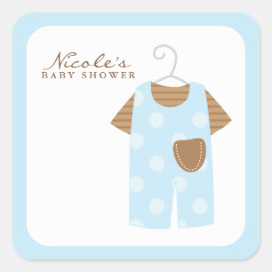 Blauwe Baby outfit Vierkante Sticker