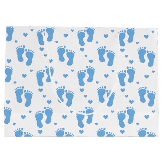 Blauwe baby patroon grote cadeaastas large cadeauzakje (Achterkant)