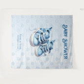 Blauwe Baby Schoenen Achtergrond Wandkleed (Voorkant (horizontaal))