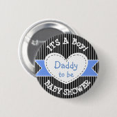 Blauwe Baby shower Button Papa om Button te worden (Voorkant /achterkant)