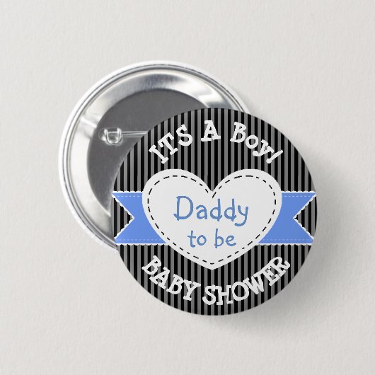 Blauwe Baby shower Button Papa om Button te worden (Voorkant /achterkant)