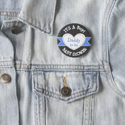 Blauwe Baby shower Button Papa om Button te worden (In situ)