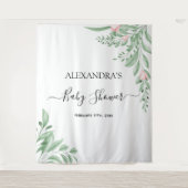 Blauwe Baby shower Eucalyptus Greenery Wandkleed (Voorkant)