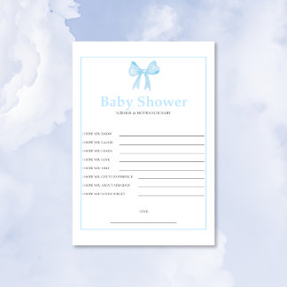 Blauwe baby shower hoop & wensen voor baby – afdru briefhoofd