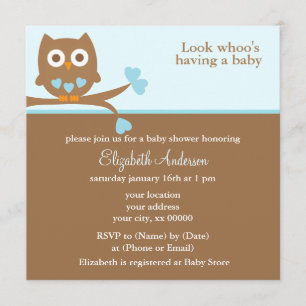 Blauwe Baby shower Kaart