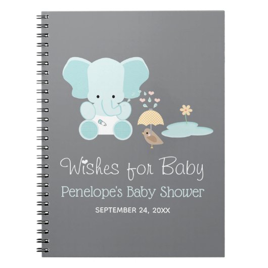Blauwe Baby shower Notitieboek (Voorkant)