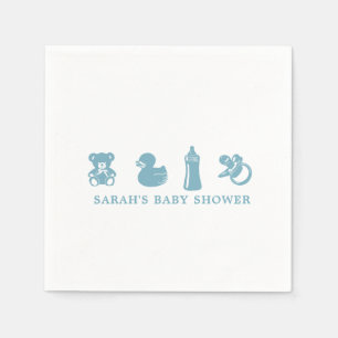 Blauwe baby shower papieren servet