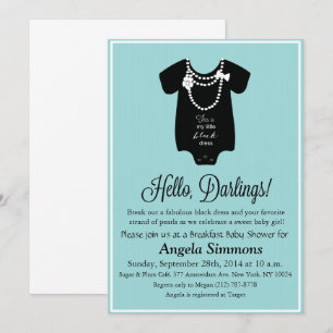 Blauwe baby shower uitnodiging 5 x7