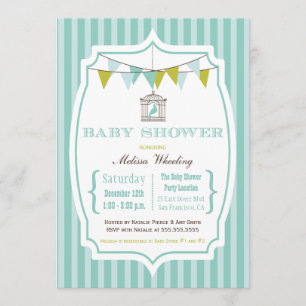 Blauwe baby shower voor typografie kaart