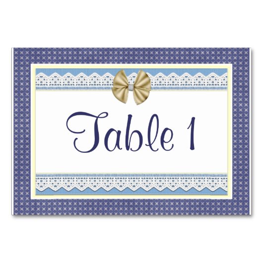 Blauwe Baby showers Tabelnummers Kaart (Voorkant)