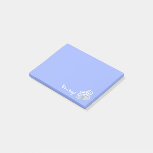blauwe baby sokken post-it® notes (Schuin)