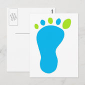 Blauwe Baby voet Briefkaart (Voorkant / Achterkant)