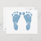 Blauwe baby voetafdrukken briefkaart (Voorkant / Achterkant)