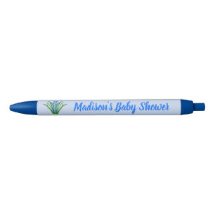 Blauwe Babyboemetjes Lentere Baby Shower Zwarte Inkt Pen