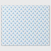Blauwe babyvoetafdrukken op wit cadeaupapier (Vlak)