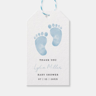 Blauwe Babyvoetjes Baby Shower Cadeautag, Jongens  Cadeaulabel