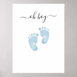 Blauwe Babyvoetjes Baby Shower Welkom Bord Baby Jo Poster