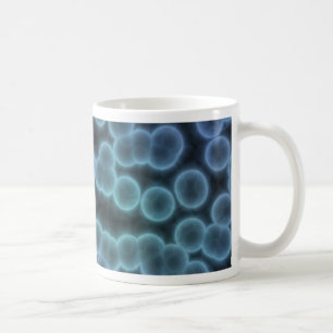Blauwe bacterie achtergrond koffiemok