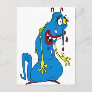 Blauwe bacterie briefkaart