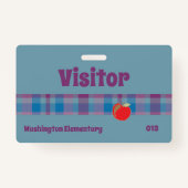 Blauwe badge voor schoolbezoekers (Voorkant)