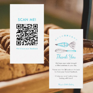 Blauwe Bakgerei Bakkerij Laat een Review QR Code a Visitekaartje