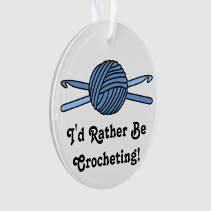 Blauwe bal van geweren en haken ornament