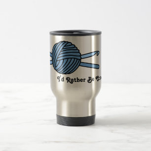 Blauwe bal van geweren en haken reisbeker