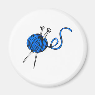 Blauwe bal van Yarn Magneet