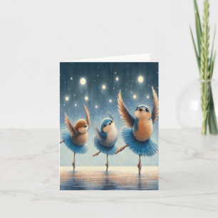 Blauwe balletvogels kaart
