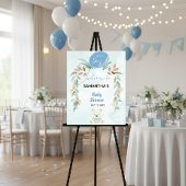 Blauwe ballon eucalyptus baby shower Welkomstbord Poster
