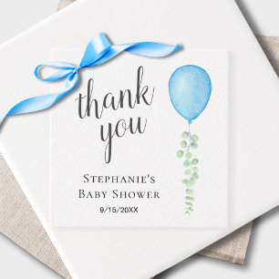 Blauwe ballon Eucalyptus Bedankt Bedankjes Labels